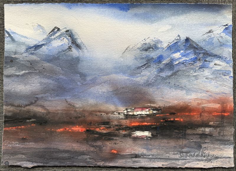 Berøring - original akvarell