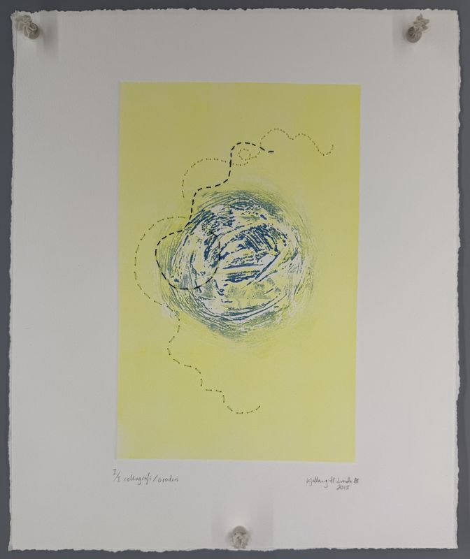 m/broderi gult, monotypi